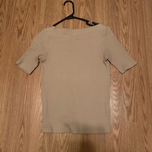 Uniqlo tan ribbed high neck sweater